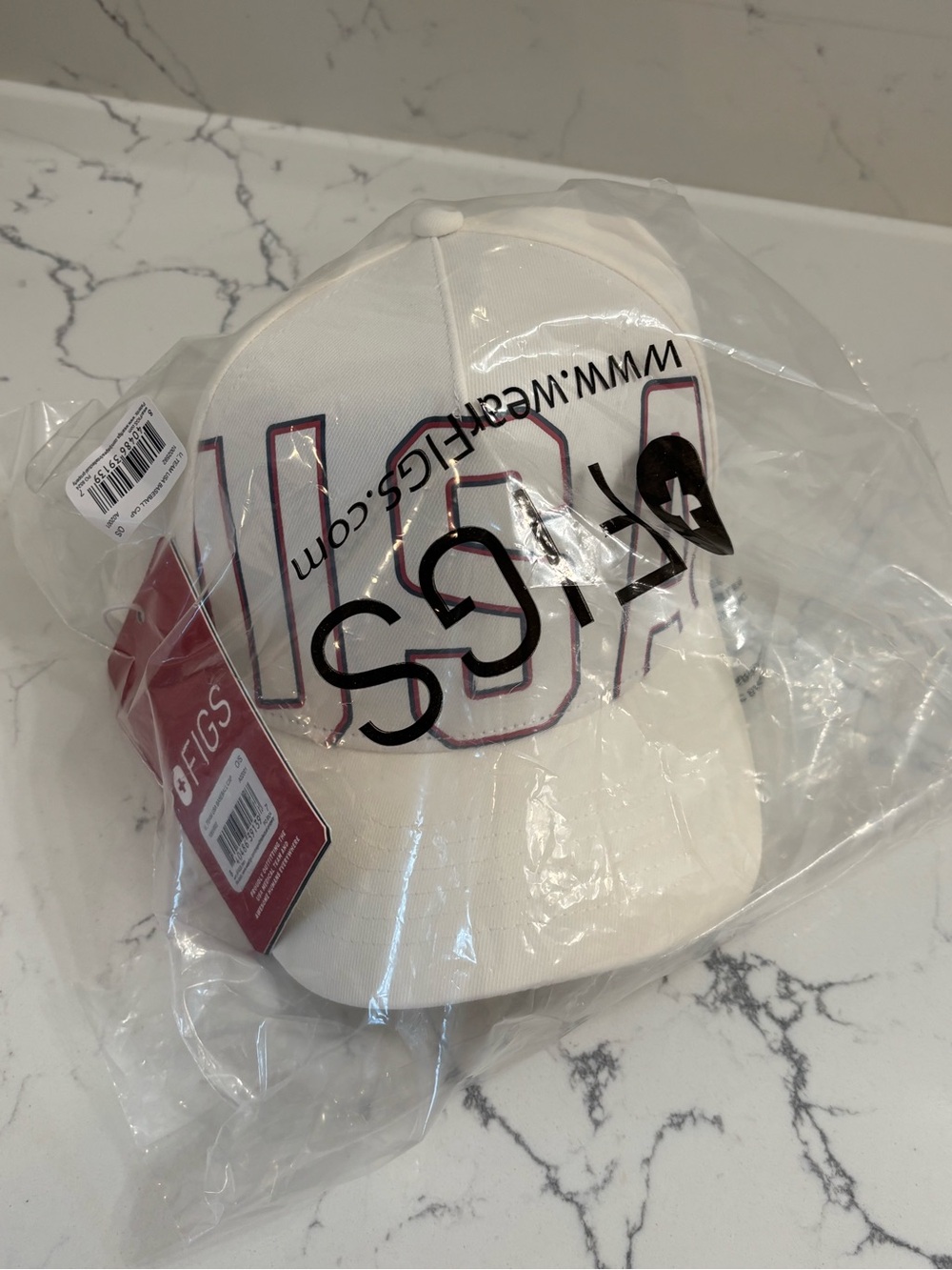 FIGS Team USA off white baseball cap NWT